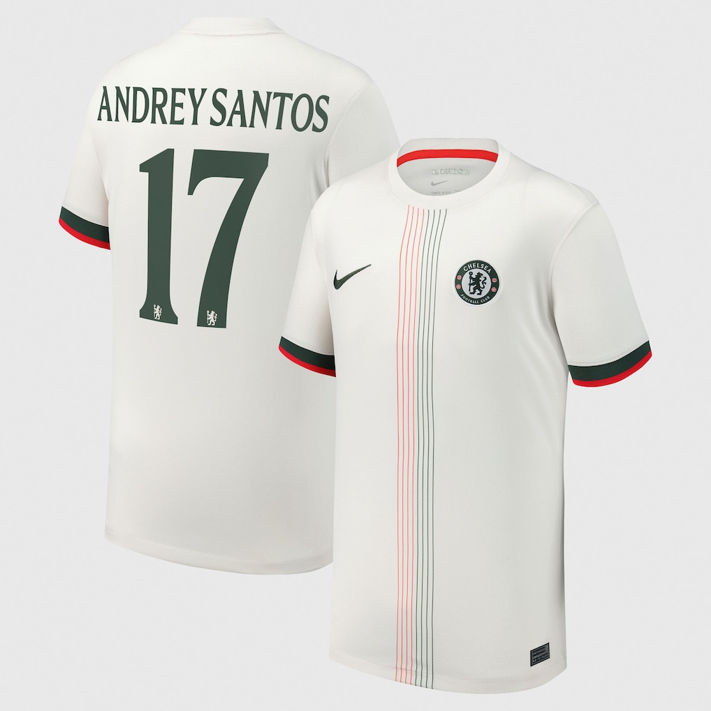 Chelsea FC chelsea cup nike away stadium shirt 2025-26 – youth with andrey santos 17 printing Clothing - Buy Authentic Football Shirts UK