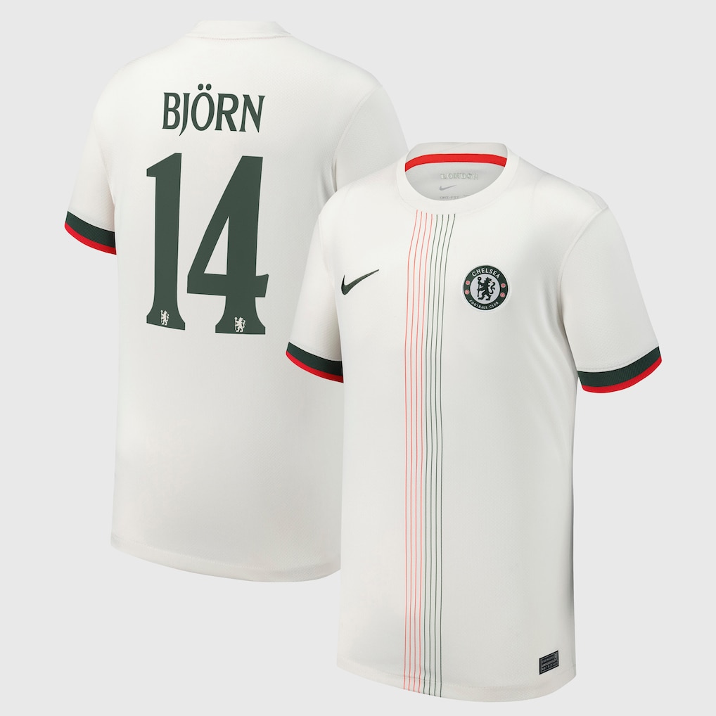 Chelsea FC chelsea cup nike away stadium shirt 2025-26 – youth with björn 14 printing Clothing - Buy Authentic Football Shirts UK