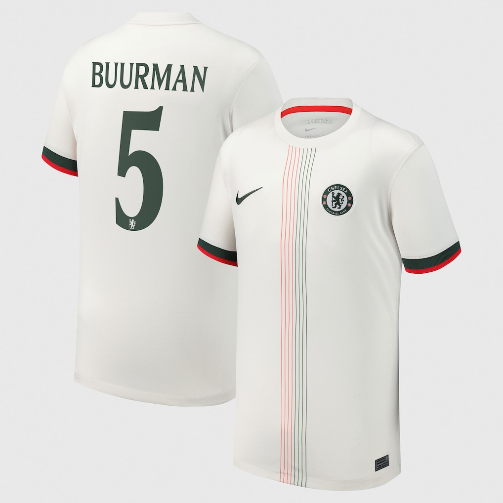Chelsea FC chelsea cup nike away stadium shirt 2025-26 – youth with buurman 5 printing Clothing - Buy Authentic Football Shirts UK