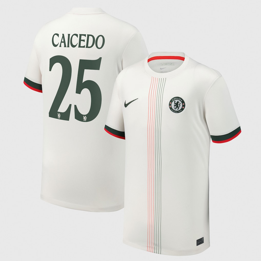 Chelsea FC chelsea cup nike away stadium shirt 2025-26 – youth with caicedo 25 printing Clothing - Buy Authentic Football Shirts UK