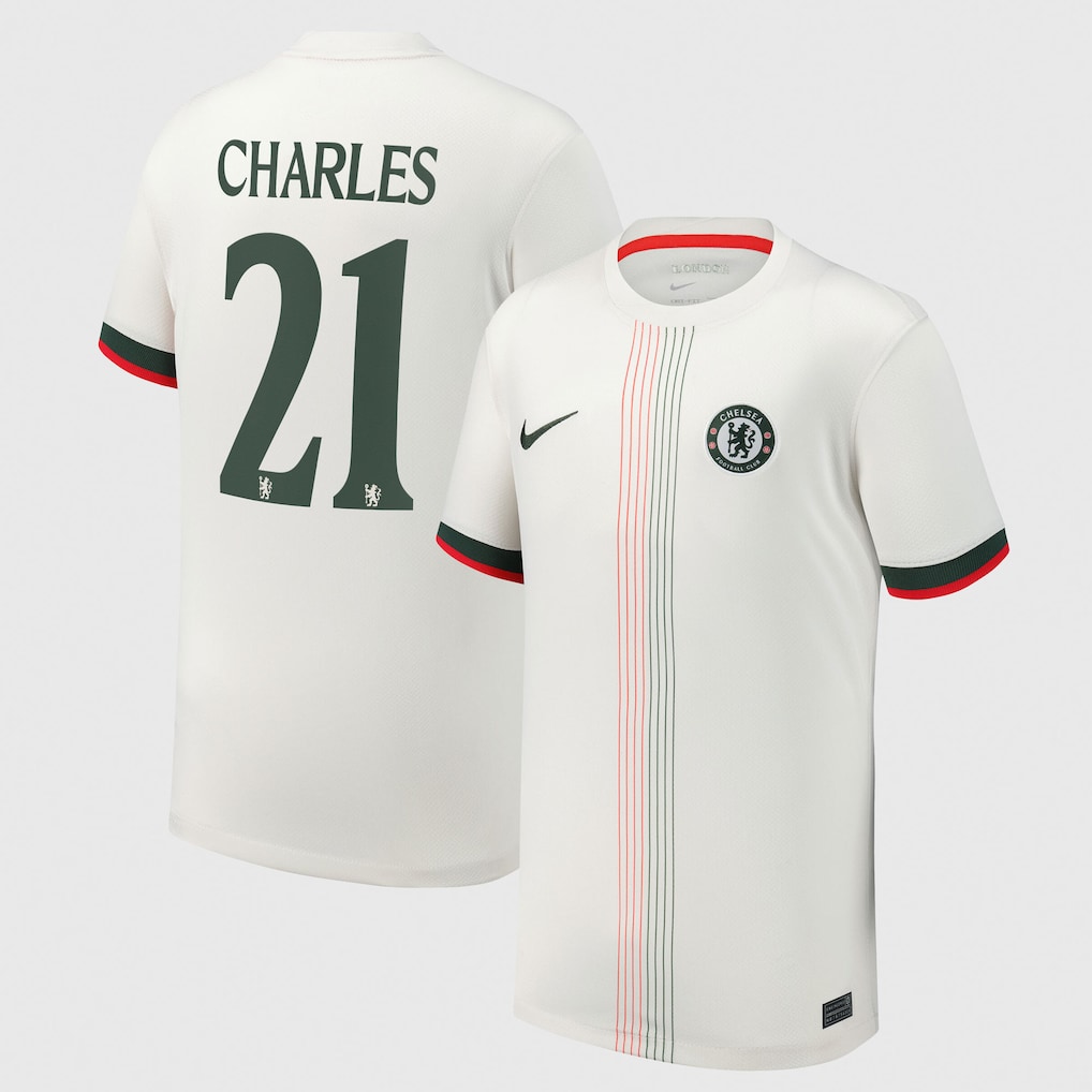 Chelsea FC chelsea cup nike away stadium shirt 2025-26 – youth with charles 21 printing Clothing - Buy Authentic Football Shirts UK