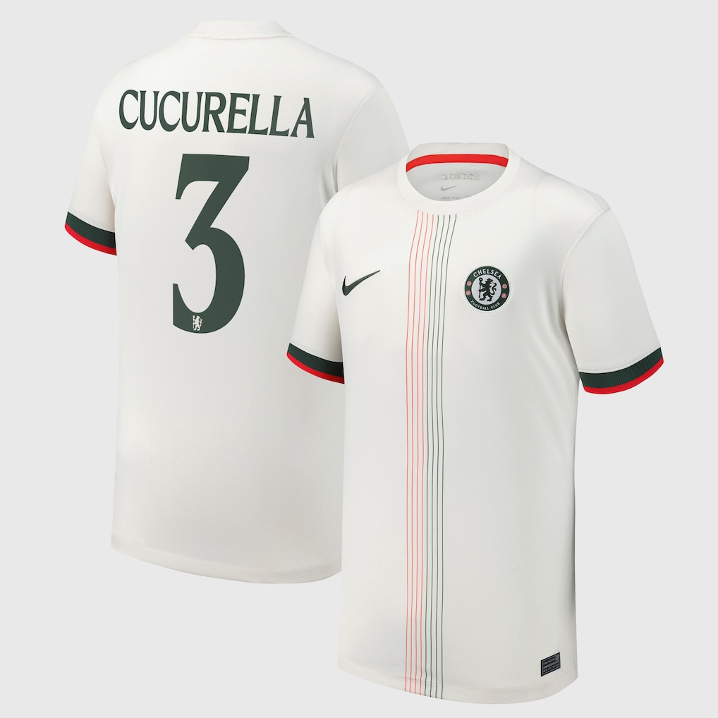 Chelsea FC chelsea cup nike away stadium shirt 2025-26 – youth with cucurella 3 printing Clothing - Buy Authentic Football Shirts UK